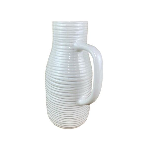 Farval Juice Water Pitcher Vase White 10" Made In Portugal - Picture 4 of 8